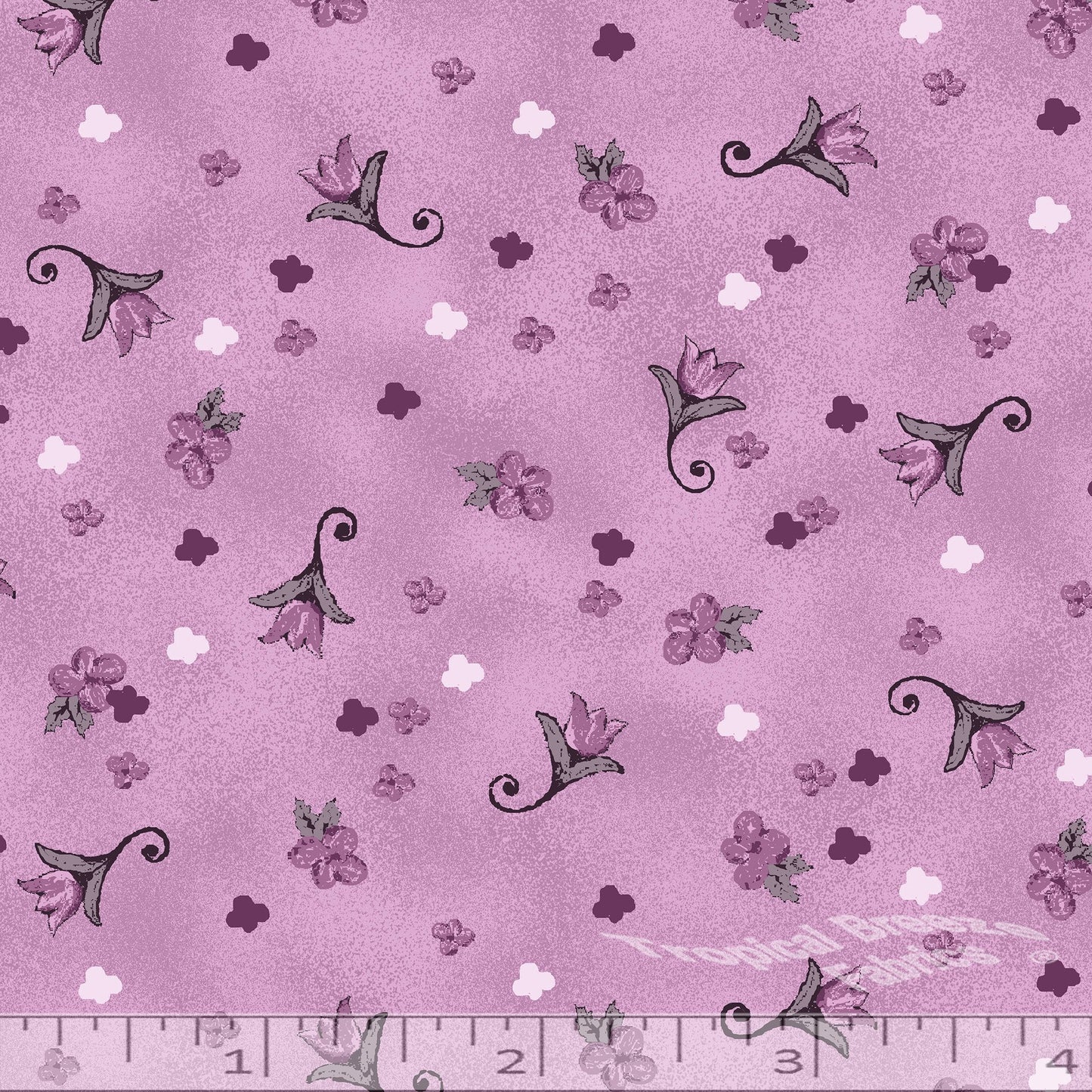 Orchid Floral Swirl Poly Cotton Fabric