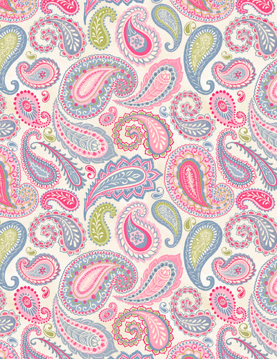 Wilmington Prints Paisley Punch Paisleys Quilting Cotton Fabric- Cream