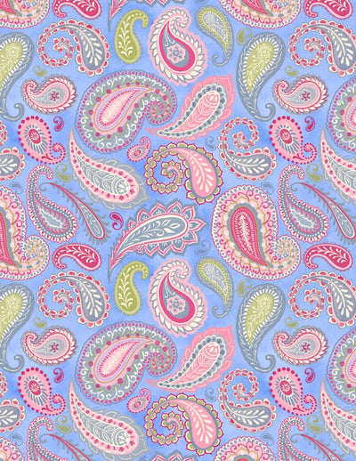 Wilmington Prints Paisley Punch Paisleys Quilting Cotton Fabric- Blue