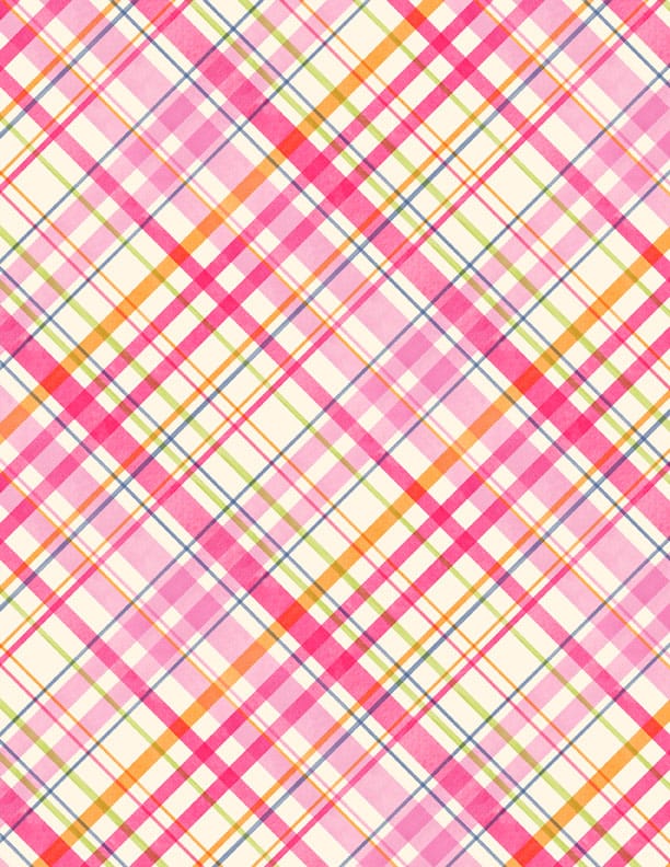 Wilmington Prints Paisley Punch Plaid Quilting Cotton Fabric- Cream