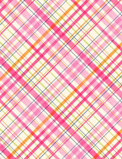 Wilmington Prints Paisley Punch Plaid Quilting Cotton Fabric- Cream