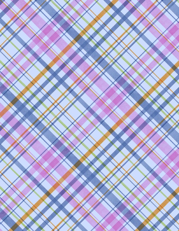 Wilmington Prints Paisley Punch Plaid Quilting Cotton Fabric- Blue