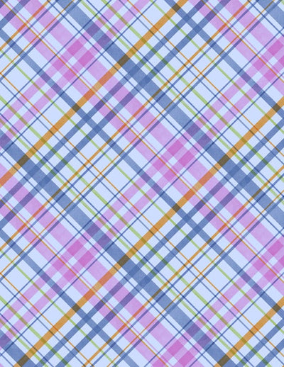 Wilmington Prints Paisley Punch Plaid Quilting Cotton Fabric- Blue