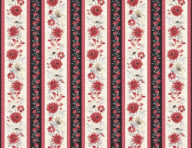 Wilmington Prints Scarlet Dreams Repeating Stripe Quilting Cotton Fabric- Multi