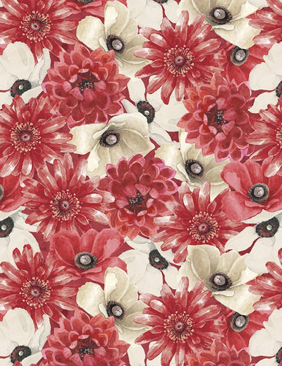 Wilmington Prints Scarlet Dreams Packed Large Floral Quilting Cotton Fabric- Multi
