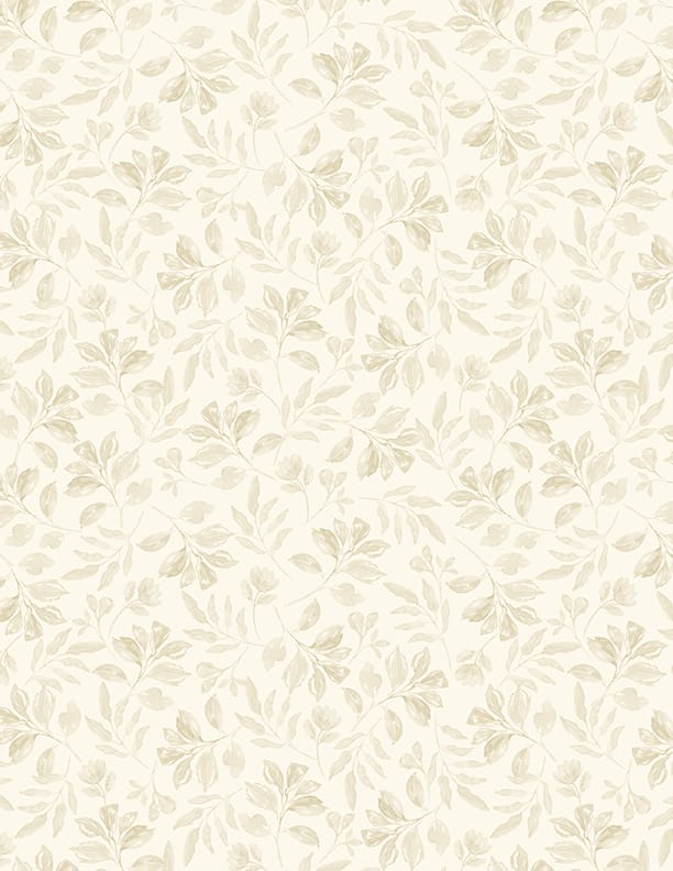 Wilmington Prints Scarlet Dreams Tonal Leaves Quilting Cotton Fabric- Cream