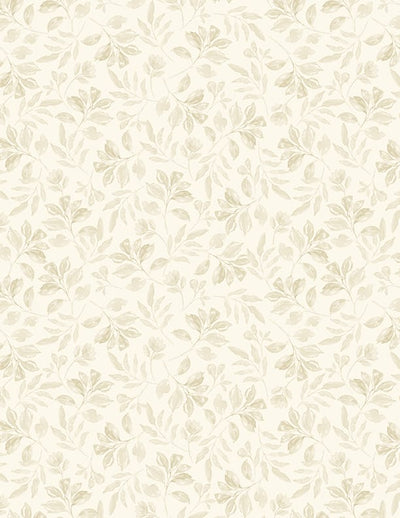 Wilmington Prints Scarlet Dreams Tonal Leaves Quilting Cotton Fabric- Cream