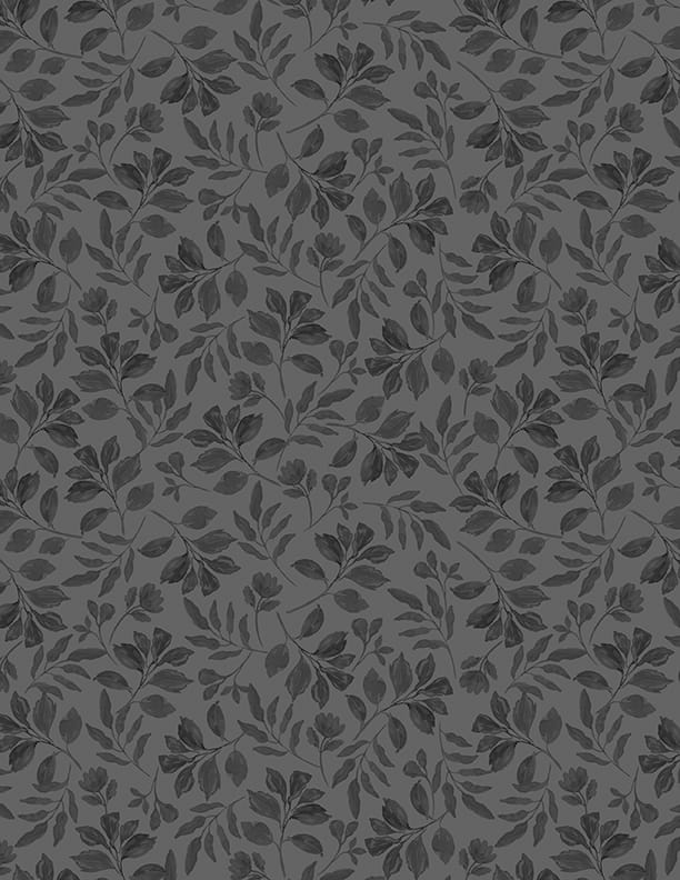 Wilmington Prints Scarlet Dreams Tonal Leaves Quilting Cotton Fabric- Black