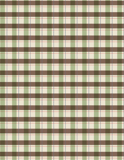 Wilmington Prints Evergreen Escape Plaid Quilting Cotton Fabric- Brown/Green