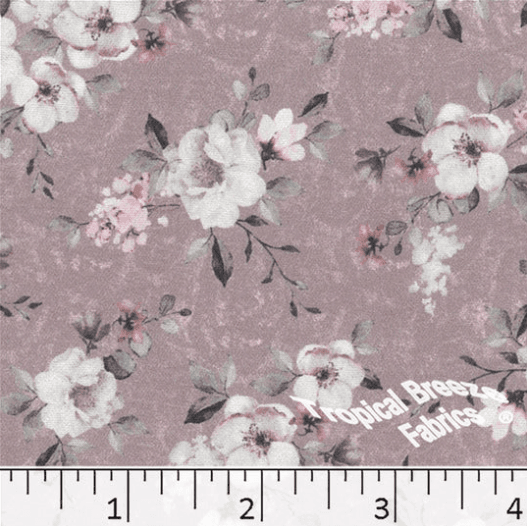 Rose Color Roses Dream Crepe Stretch Polyester Fabric
