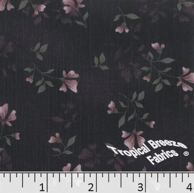 Wine Sweet Creme Floral Polyester Fabric