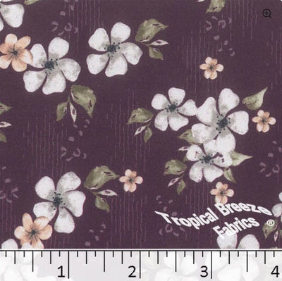 Magenta Floral Dream Crepe Stretch Polyester Fabric