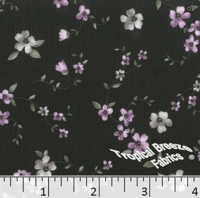 Orchid Floral Sweet Creme Polyester Fabric