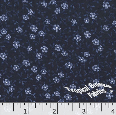 Navy Small Floral Koshibo Polyester Fabric