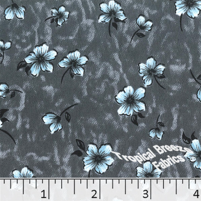 Light Blue Floral Koshibo Polyester Fabric
