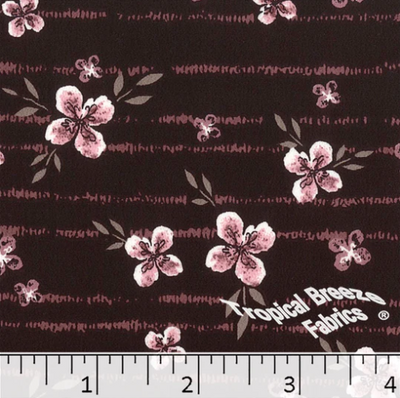 Wine Floral Koshibo Polyester Fabric