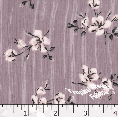 Dusty Lavender Floral Yoryu Polyester Fabric