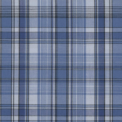 Blue Plaid Yarn Dyed Poly Cotton Fabric - 17"