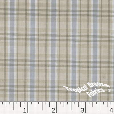 Tan-Camel Plaid Yarn Dyed Poly Cotton Fabric