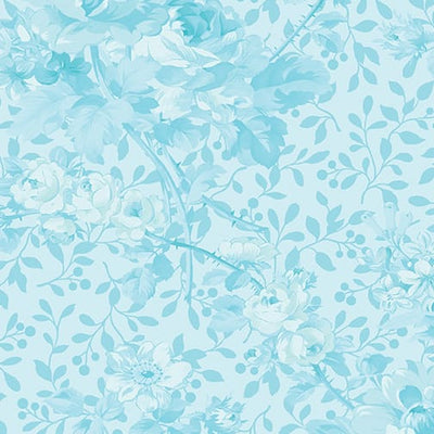 Benartex Rose Garden 108" Quilt Backing- Aqua