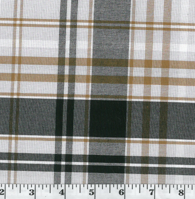 Oxford Black & Orange Plaid Poly Cotton Fabric