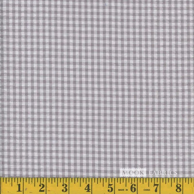 Silver Sconce Gingham Plaid Seersucker Fabric - 34"