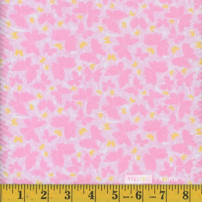 Pink Butterfly Brocade Seersucker Fabric