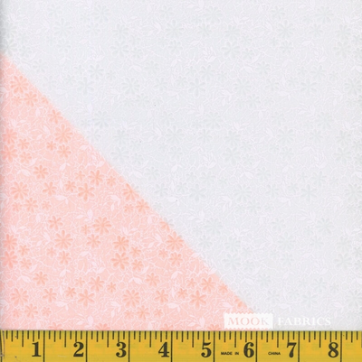 White on White Marigold Burnout Poly Cotton Fabric