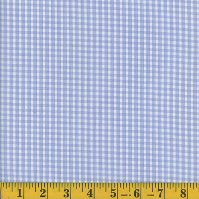 Oxford Blue Small Plaid Poly Cotton Fabric - 34"