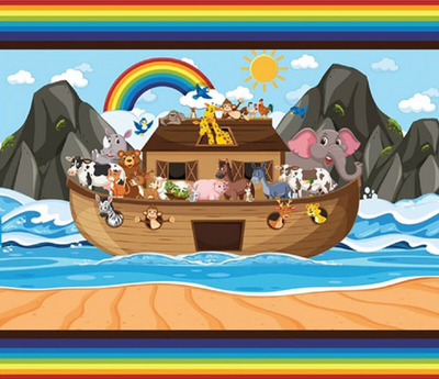 Noah's Ark Quilt Panel - (36"x42") Quilting Cotton Fabric