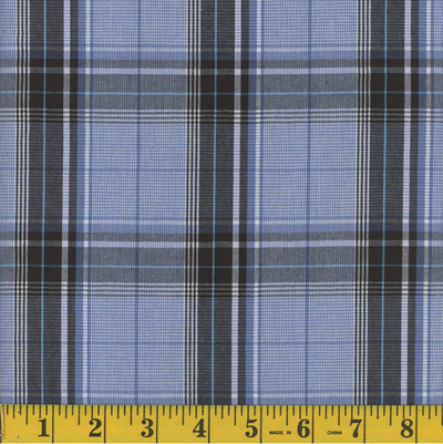 Oxford Denim Plaid Poly Cotton Fabric