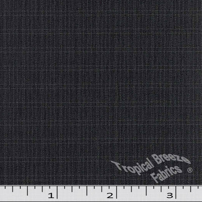 Erica Charcoal Polyester Fabric with Subtle Plaid