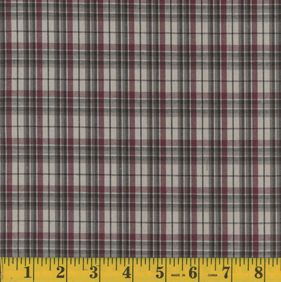 Oxford Charcoal Plaid Poly Cotton Fabric