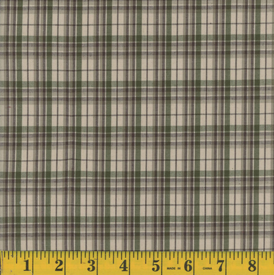 Oxford Green Plaid Poly Cotton Fabric