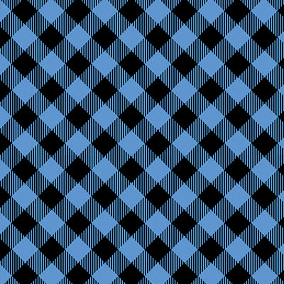 Benartex Blueberry Hill Blue and Black Gingham Quilting Cotton Fabric