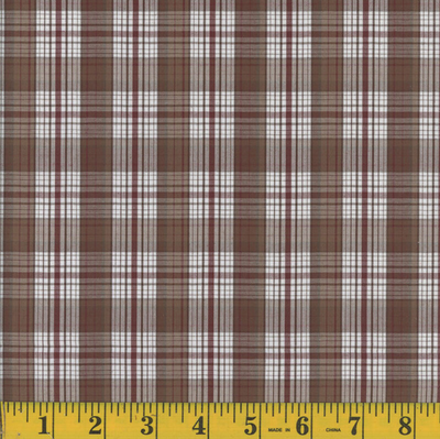 Oxford Brown Plaid Poly Cotton Fabric