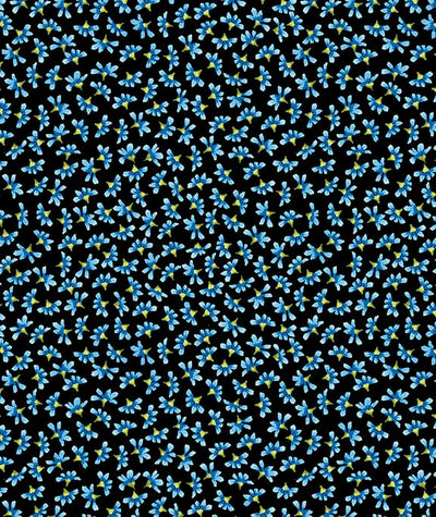 Benartex Butterfly Bliss Blissful Buds Quilting Cotton Fabric- Turquoise/Black