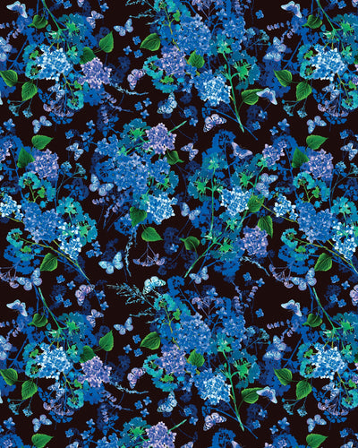 Benartex Butterfly Bliss Blissful Bouquet Quilting Cotton Fabric- Black