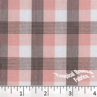 Salmon Plaid Yarn Dyed Poly Cotton Fabric
