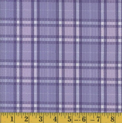 Periwinkle Plaid Seersucker Fabric