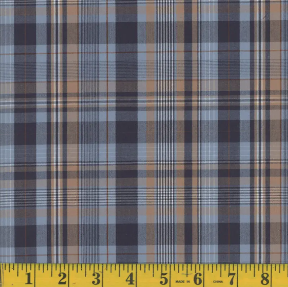 Oxford William Denim Plaid Poly Cotton Fabric