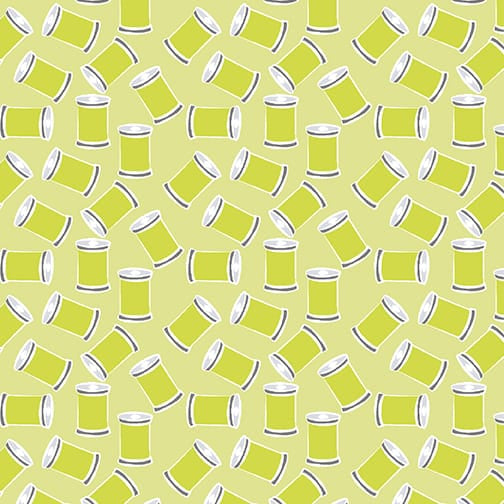 Benartex Sew Bloom Stitch With Love Quilting Cotton Fabric- Light Lime