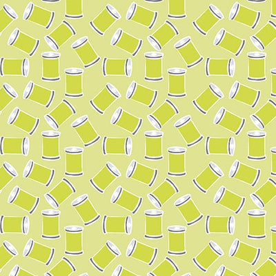 Benartex Sew Bloom Stitch With Love Quilting Cotton Fabric- Light Lime