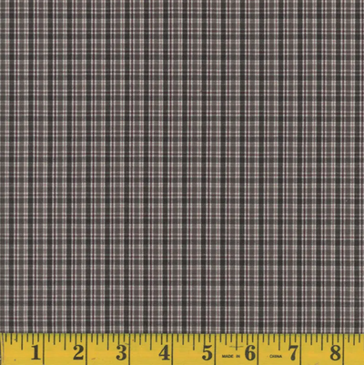 Oxford Josiah Dark Pewter Plaid Poly Cotton Fabric
