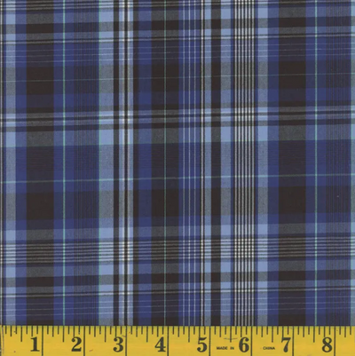 Oxford William Royal Plaid Poly Cotton Fabric