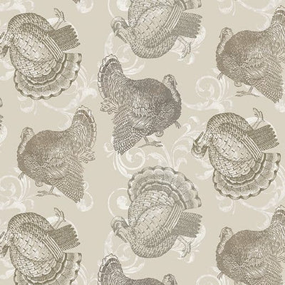 Benartex Turkey Time Turkey Tradition Quilting Cotton Fabric- Natural