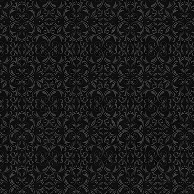 Benartex Turkey Time Mirrored Scroll Quilting Cotton Fabric- Black