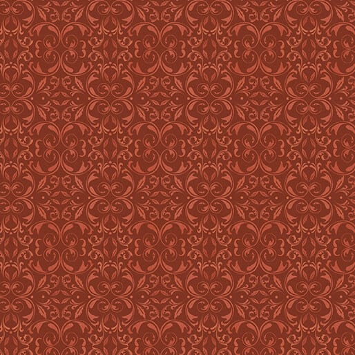 Benartex Turkey Time Mirrored Scroll Quilting Cotton Fabric- Spice