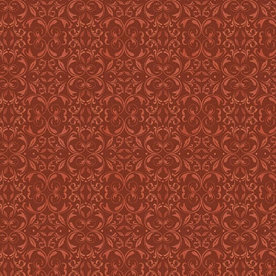 Benartex Turkey Time Mirrored Scroll Quilting Cotton Fabric- Spice