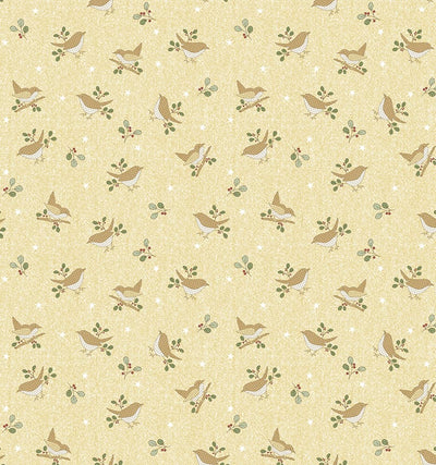 Benartex ABC's Bird & Sprig Quilting Cotton Fabric- Yellow